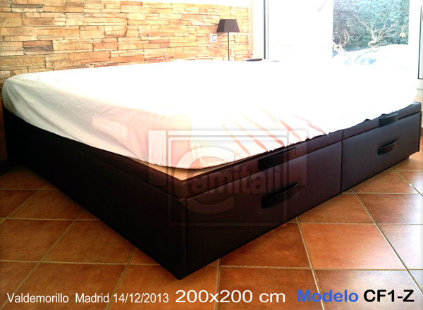 Canape con cajones a los pies 200 x 200cm cama canape con cajón a los pies