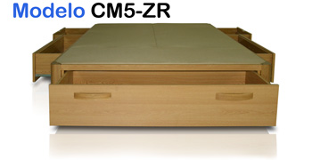 Cama de madera con cajones cm5-z, clic para ver detalles cama de madera con cajones cm5-z