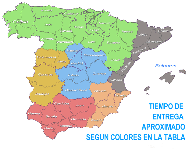 Mapa de España por zonas mapa de zonas